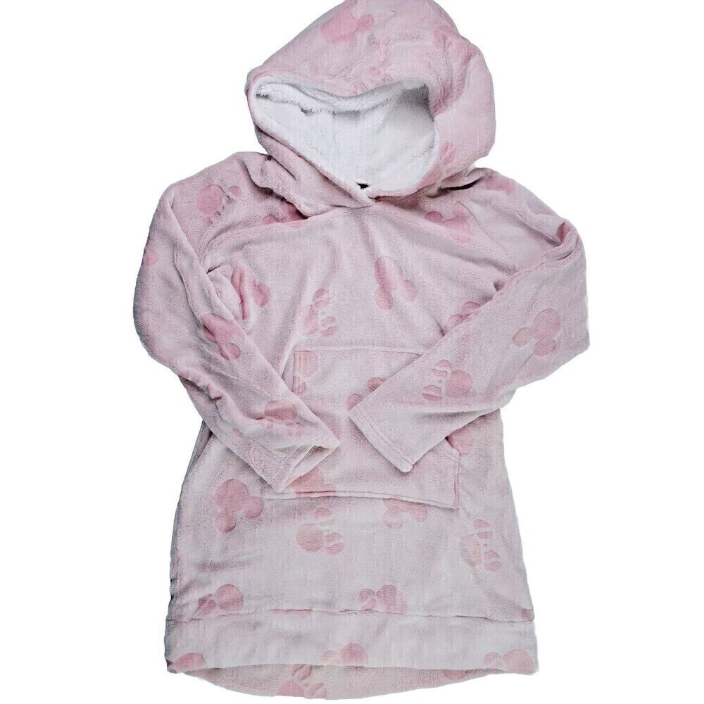 Disney Minnie Mouse Hooded Tunic Pink Fuzzy Women's Size Large